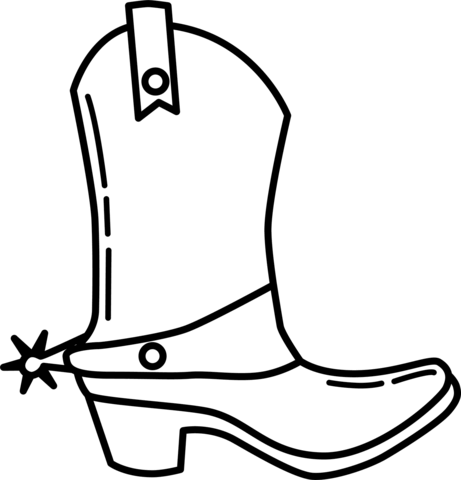 Cowboy Boot Coloring Page